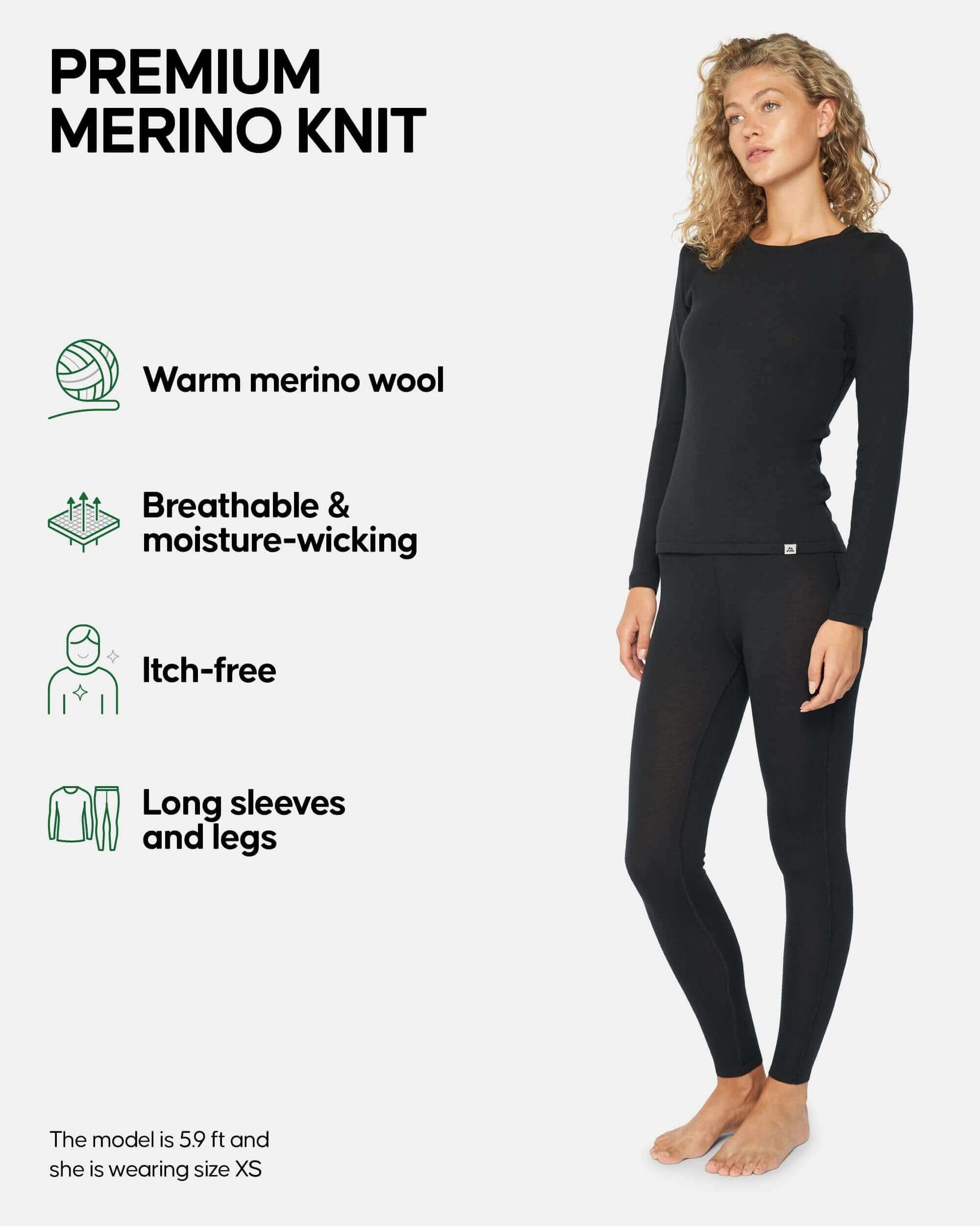 Image Showing DANISH ENDURANCE Women's Merino Wool Base Layer Set, Thermal Underwear for Women, Top and Bottom - Product Type Women's Base Layer Set - Buy Now $144.93 - Adventure Gear from Global Trekker