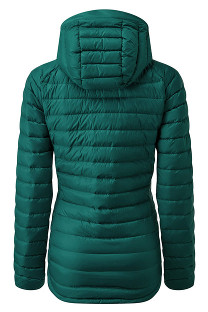 Image Showing Rab Women's Microlight Alpine 700-Fill Down Hooded Puffer Jacket for Hiking & Skiing - Product Type Puffer Jacket - Buy Now $427.75 - Adventure Gear from Global Trekker