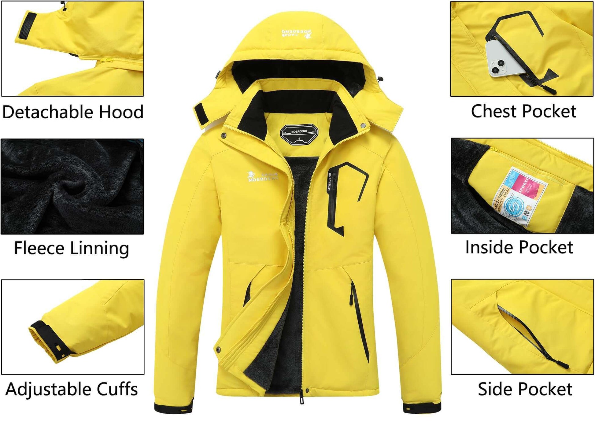 Image Showing MOERDENG Women's Waterproof Ski Jacket Warm Winter Snow Coat - Product Type Ski Jacket - Buy Now $79.74 - Adventure Gear from Global Trekker