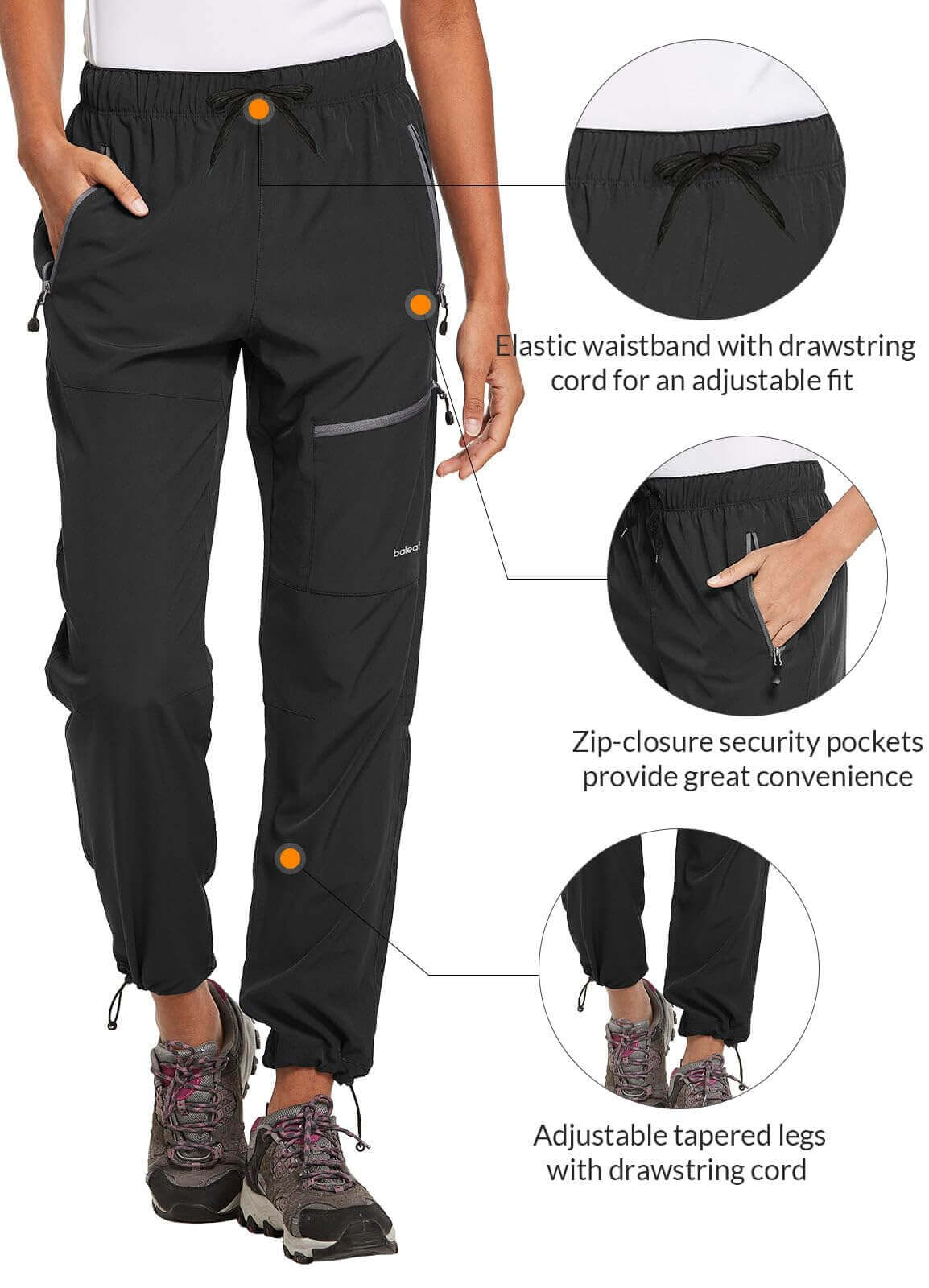 Image Showing BALEAF Women's Hiking Pants Quick Dry Lightweight Water Resistant - Product Type Pants - Buy Now $55.09 - Adventure Gear from Global Trekker