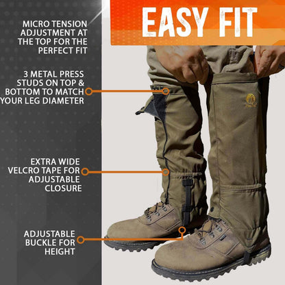 Image Showing Pike Trail Waterproof Adjustable Leg Gaiters: for Hiking in Mud, Sand, and Snow - Product Type Gaiters - Buy Now $66.98 - Adventure Gear from Global Trekker