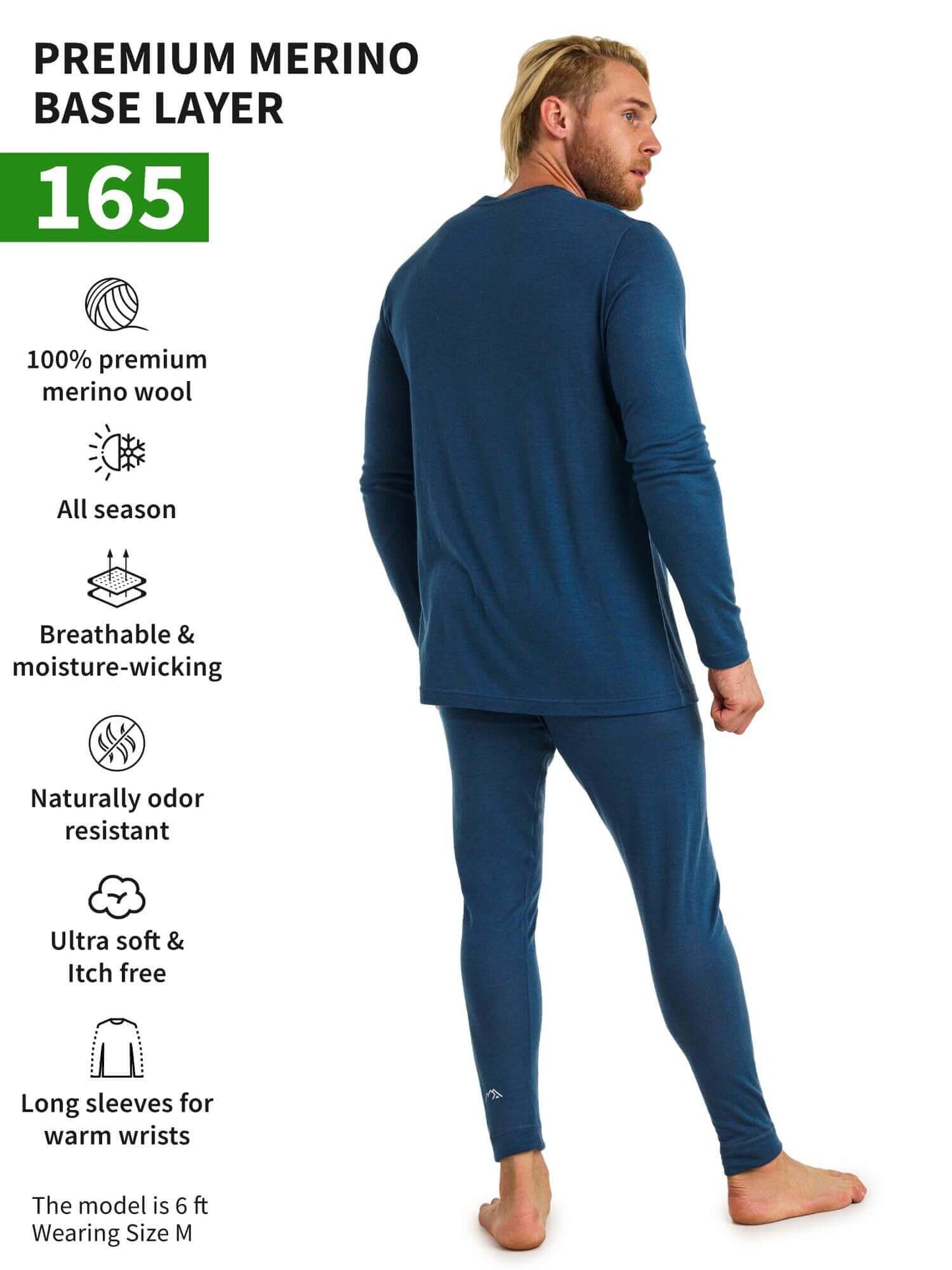 Image Showing Merino.tech Merino Wool Base Layer Mens Set - Thermal Underwear - Product Type Men's Base Layer Set - Buy Now $123.24 - Adventure Gear from Global Trekker