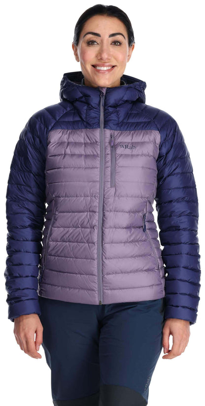 Image Showing Rab Women's Microlight Alpine 700-Fill Down Hooded Puffer Jacket for Hiking & Skiing - Product Type Puffer Jacket - Buy Now $427.75 - Adventure Gear from Global Trekker