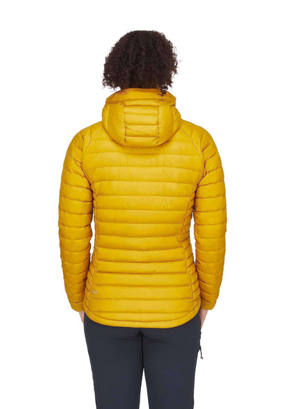 Image Showing Rab Women's Microlight Alpine 700-Fill Down Hooded Puffer Jacket for Hiking & Skiing - Product Type Puffer Jacket - Buy Now $427.75 - Adventure Gear from Global Trekker