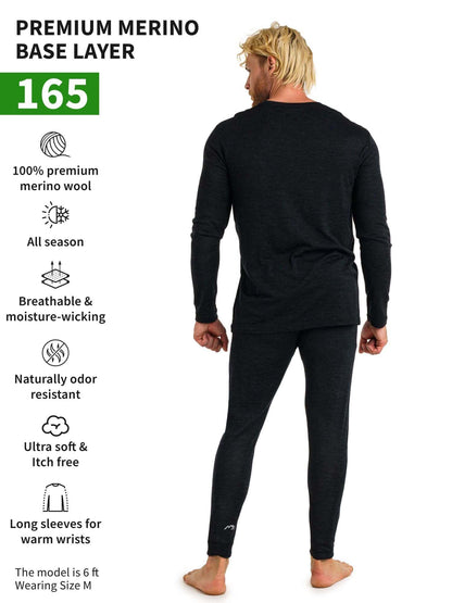 Image Showing Merino.tech Merino Wool Base Layer Mens Set - Thermal Underwear - Product Type Men's Base Layer Set - Buy Now $123.24 - Adventure Gear from Global Trekker