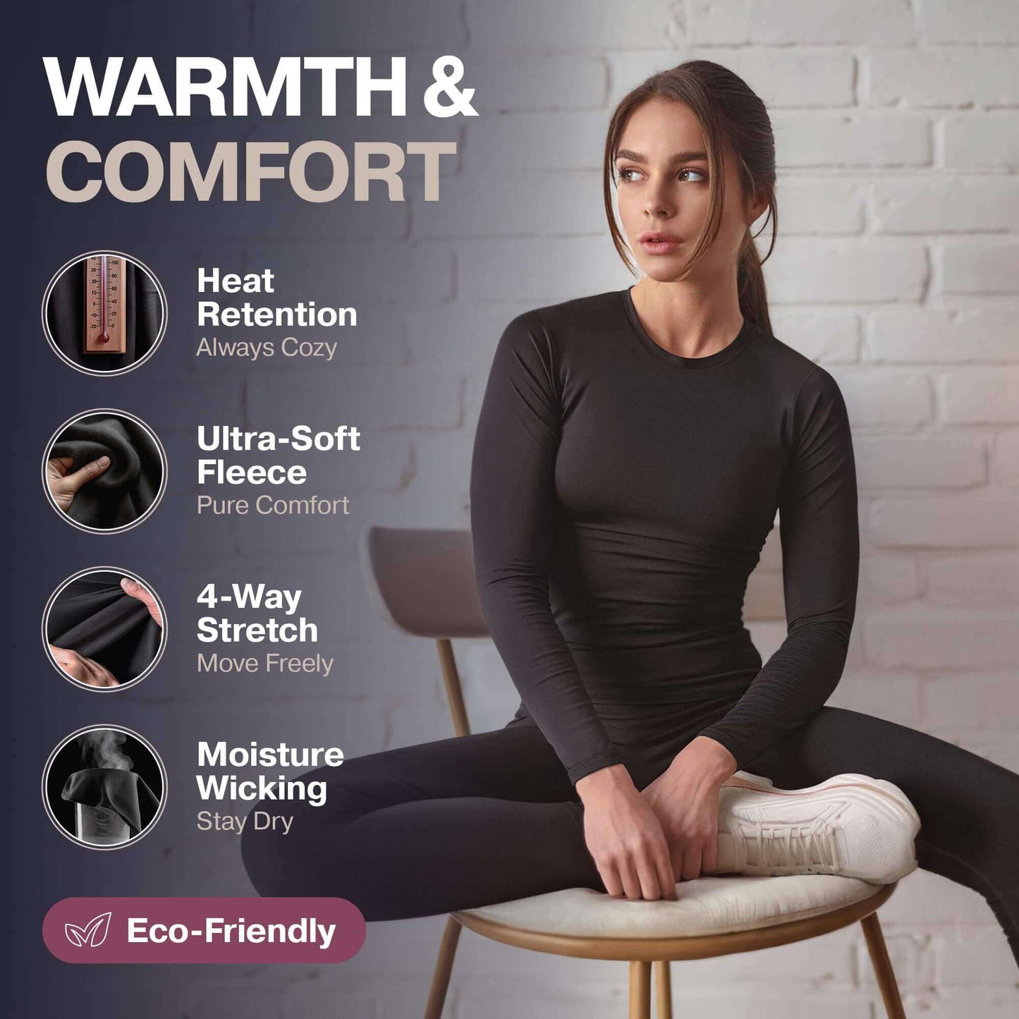 Image Showing Thermajane Long Johns Thermal Underwear for Women Fleece Lined Base Layer - Product Type Women's Base Layer Set - Buy Now $28.99 - Adventure Gear from Global Trekker