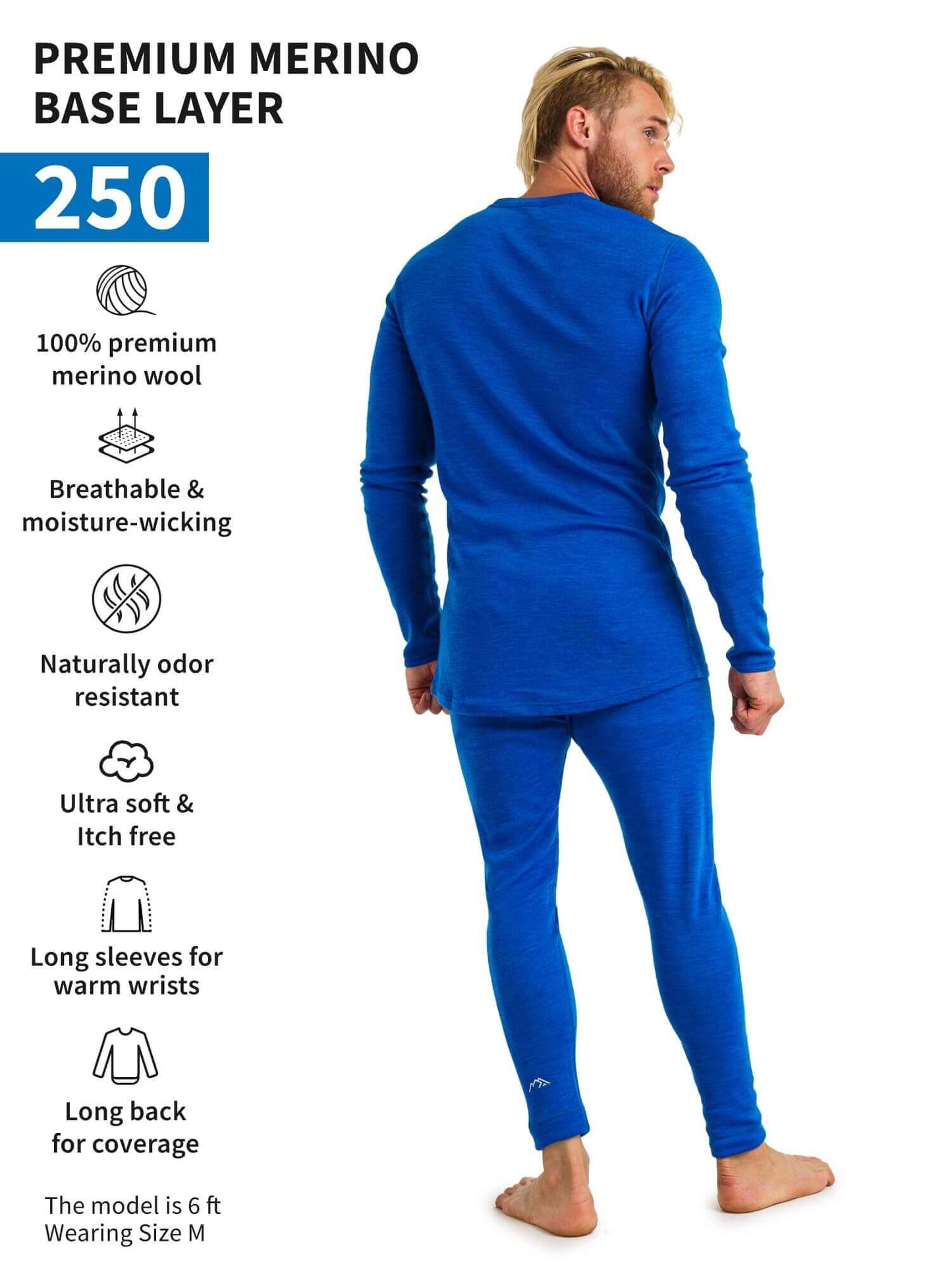 Image Showing Merino.tech Merino Wool Base Layer Mens Set - Thermal Underwear - Product Type Men's Base Layer Set - Buy Now $123.24 - Adventure Gear from Global Trekker