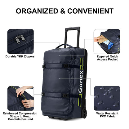 Image Showing Gonex Rolling Duffle Bag with Wheels, 100L Water Repellent - Product Type Duffel Bag - Buy Now $192.24 - Adventure Gear from Global Trekker