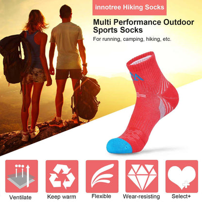 Image Showing innotree 5 Pack Cushioned Hiking Socks for Women, Lightweight - Product Type Socks - Buy Now $28.99 - Adventure Gear from Global Trekker