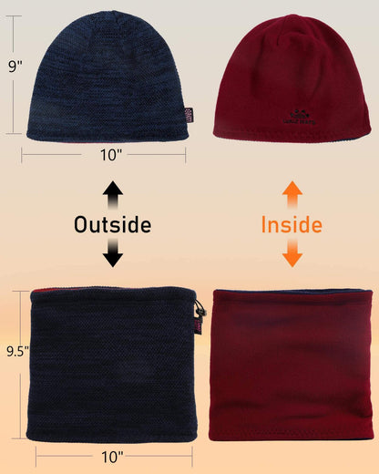 Image Showing Winter Beanie Skull Cap Neck Warmer Gaiter Set - Product Type Beanie - Buy Now $27.54 - Adventure Gear from Global Trekker