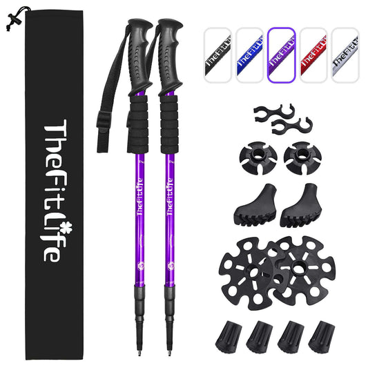 Image Showing TheFitLife Nordic Walking Trekking Poles - 2 Sticks with Anti-Shock and Quick Lock System - Product Type Hiking Poles - Buy Now $36.22 - Adventure Gear from Global Trekker