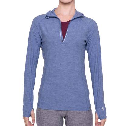 Image Showing MERIWOOL Women’s Base Layer Hoodie Lightweight Merino Wool Long Sleeve Thermal - Product Type Women's Base Layer Hoodie - Buy Now $92.80 - Adventure Gear from Global Trekker