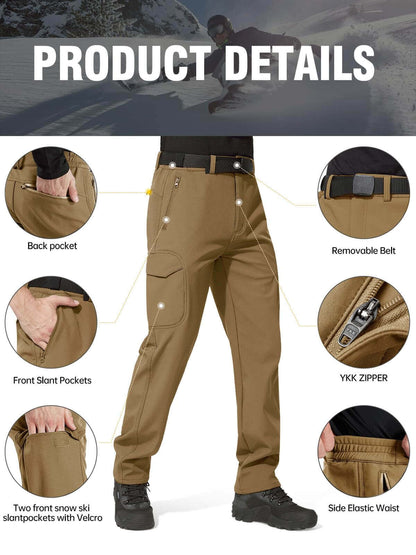 Image Showing FREE SOLDIER Men's Outdoor Softshell Fleece Lined Cargo Pants - Product Type Pants - Buy Now $65.24 - Adventure Gear from Global Trekker