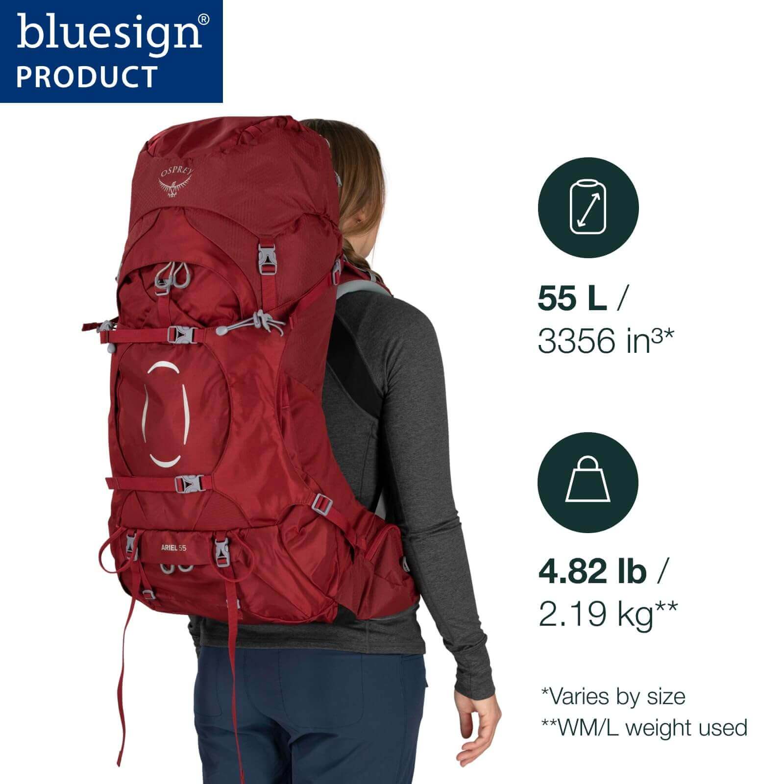 Image Showing Osprey Ariel 55L Women's Backpacking Backpack - Product Type backpack - Buy Now $456.65 - Adventure Gear from Global Trekker