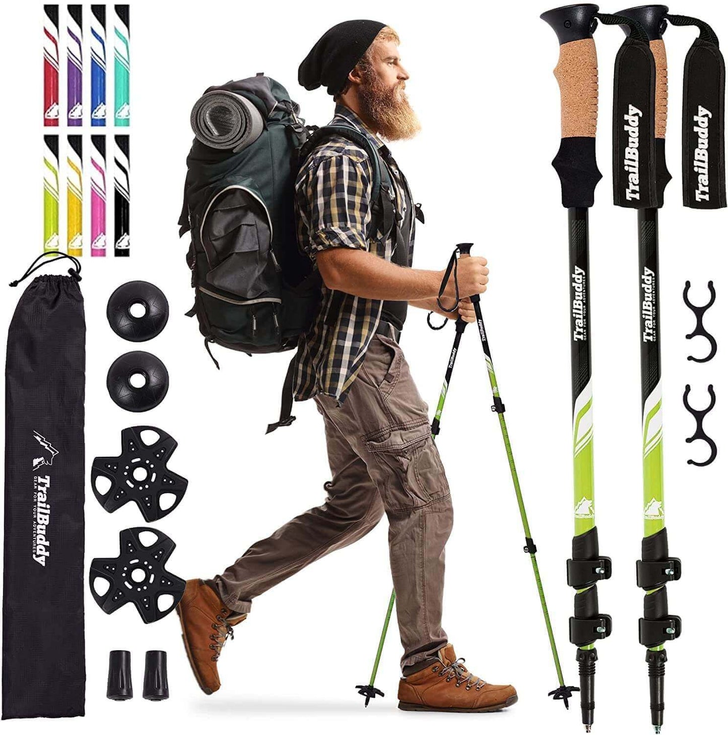 Image Showing TrailBuddy Trekking Poles - Lightweight, Collapsible Hiking Poles - Product Type Hiking Poles - Buy Now $57.99 - Adventure Gear from Global Trekker