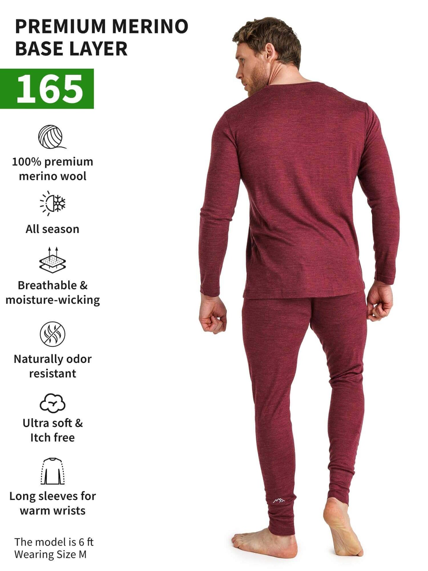 Image Showing Merino.tech Merino Wool Base Layer Mens Set - Thermal Underwear - Product Type Men's Base Layer Set - Buy Now $123.24 - Adventure Gear from Global Trekker