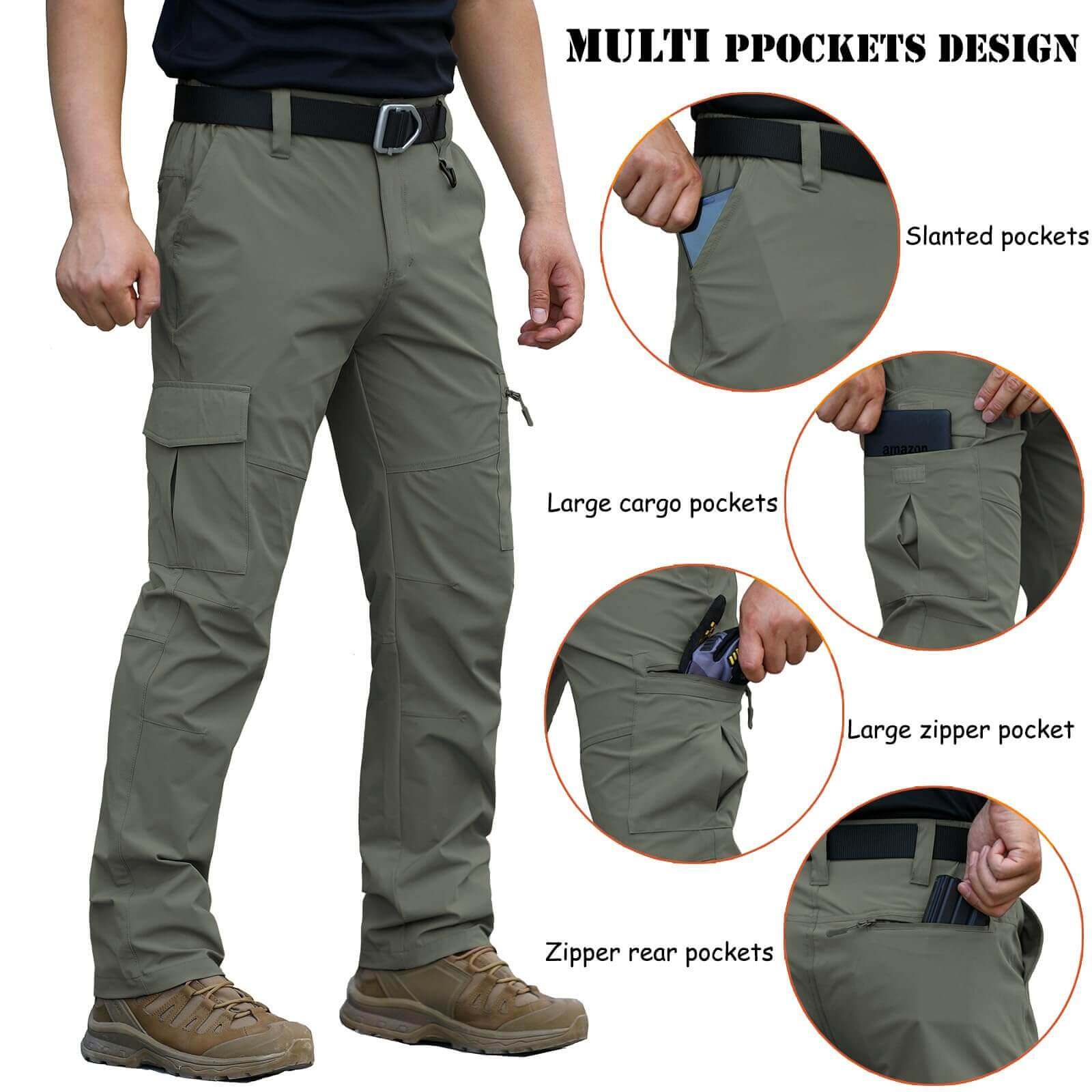 Image Showing Men's Quick Dry Hiking Pants Lightweight Water-Resistant - Product Type Pants - Buy Now $47.84 - Adventure Gear from Global Trekker