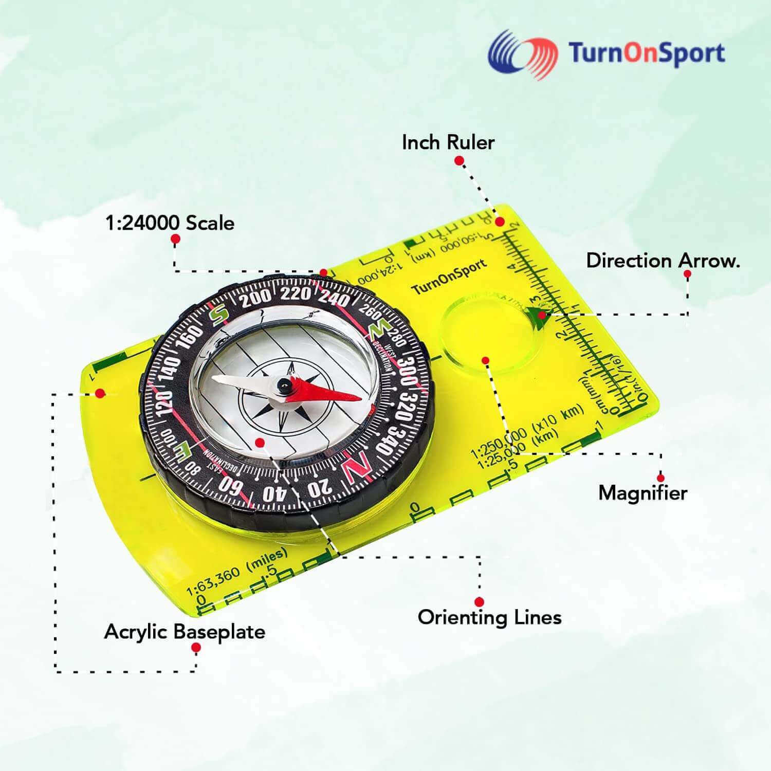 Image Showing Orienteering Compass Hiking Backpacking Compass - Product Type Magnetic Navigational Compasses - Buy Now $14.47 - Adventure Gear from Global Trekker