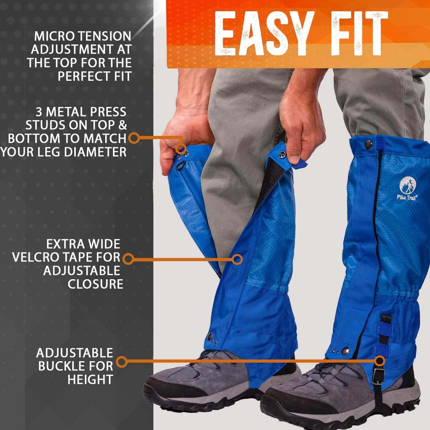 Image Showing Pike Trail Waterproof Adjustable Leg Gaiters: for Hiking in Mud, Sand, and Snow - Product Type Gaiters - Buy Now $66.98 - Adventure Gear from Global Trekker