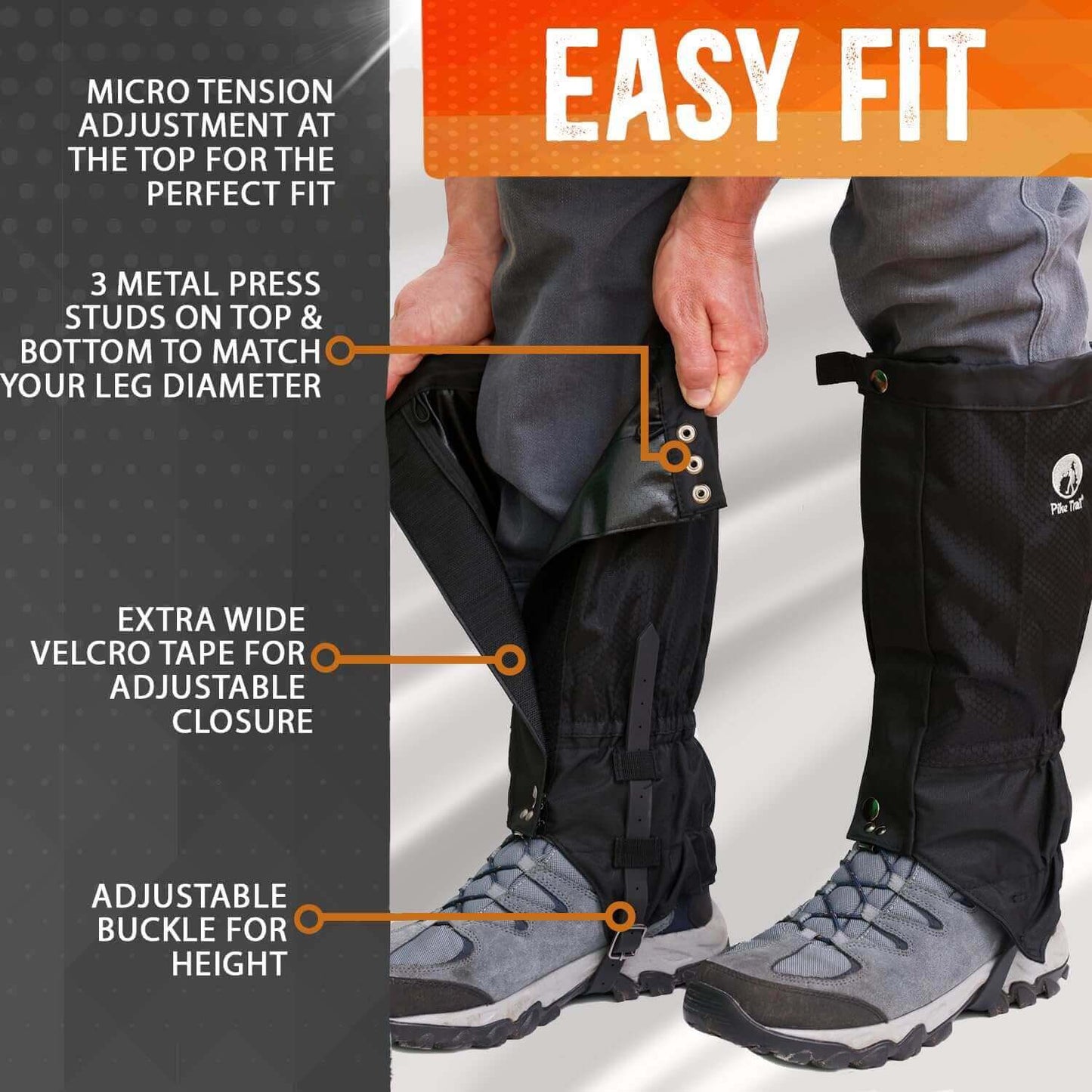 Image Showing Pike Trail Waterproof Adjustable Leg Gaiters: for Hiking in Mud, Sand, and Snow - Product Type Gaiters - Buy Now $66.98 - Adventure Gear from Global Trekker