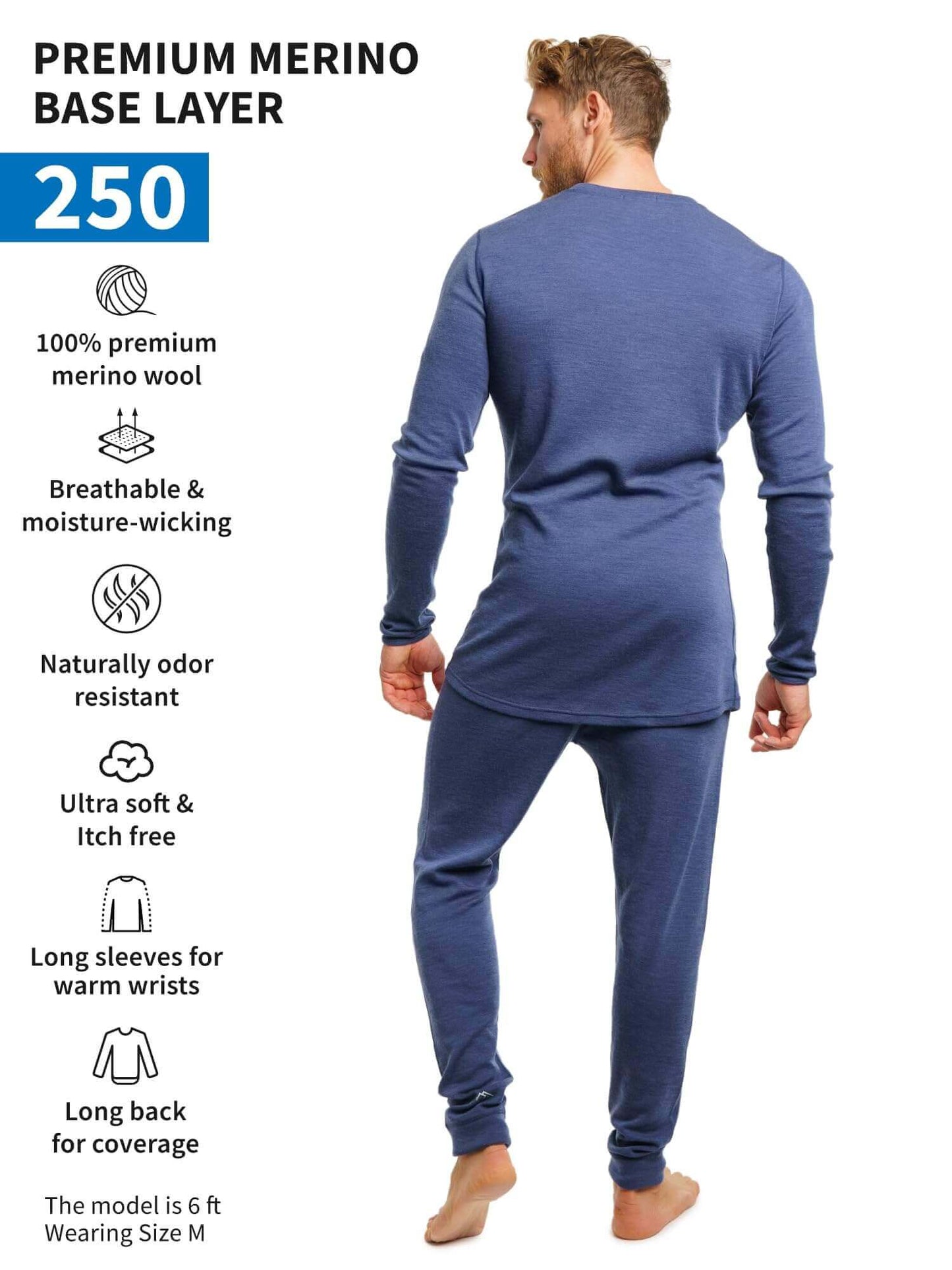 Image Showing Merino.tech Merino Wool Base Layer Mens Set - Thermal Underwear - Product Type Men's Base Layer Set - Buy Now $123.24 - Adventure Gear from Global Trekker