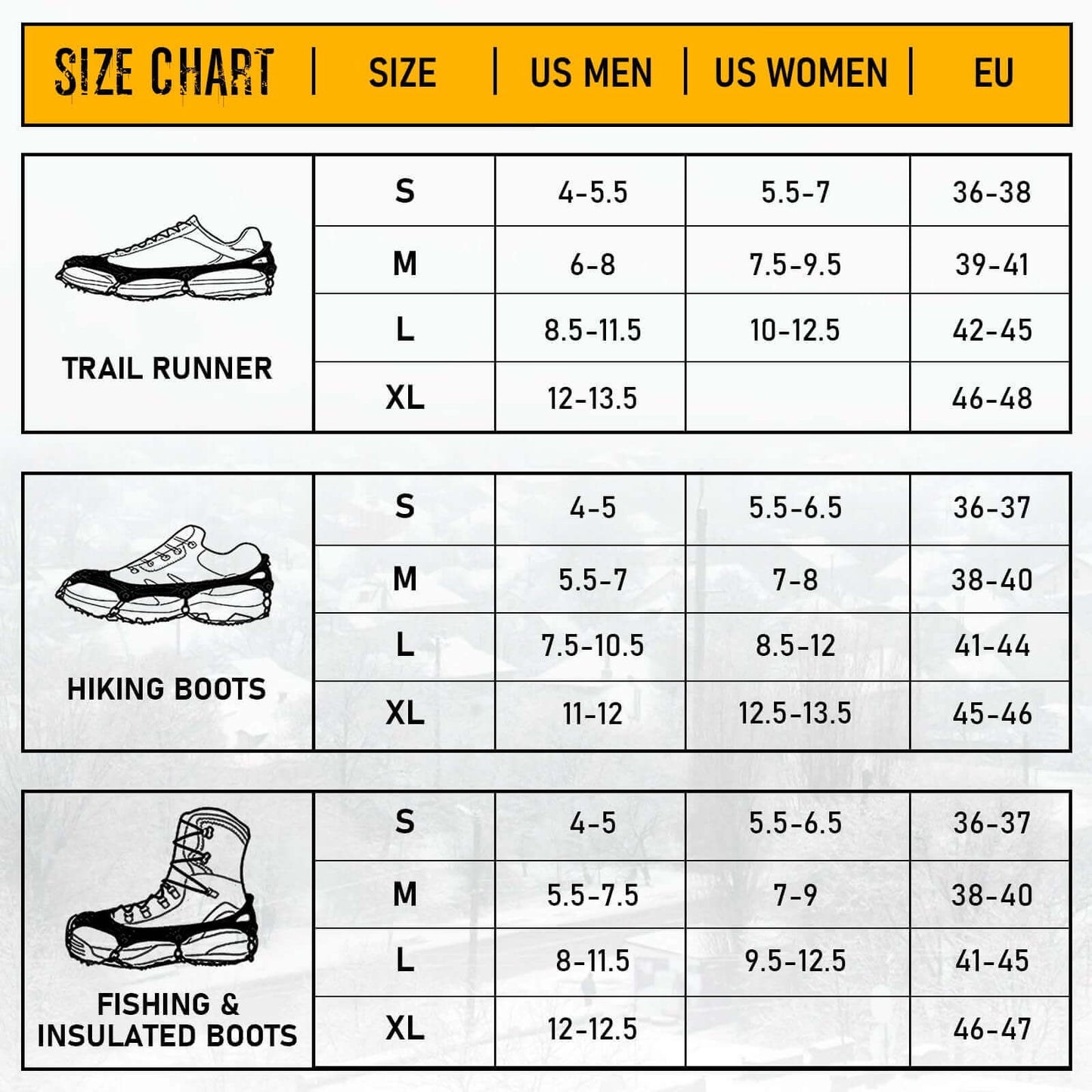 Image Showing Ice Cleats for Shoes and Boots Traction Cleats for Hiking Walking on Snow and Ice - Product Type Traction Devices - Buy Now $32.97 - Adventure Gear from Global Trekker