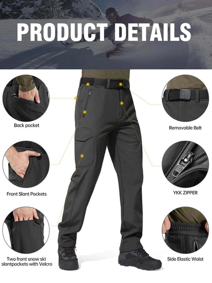 Image Showing FREE SOLDIER Men's Outdoor Softshell Fleece Lined Cargo Pants - Product Type Pants - Buy Now $65.24 - Adventure Gear from Global Trekker