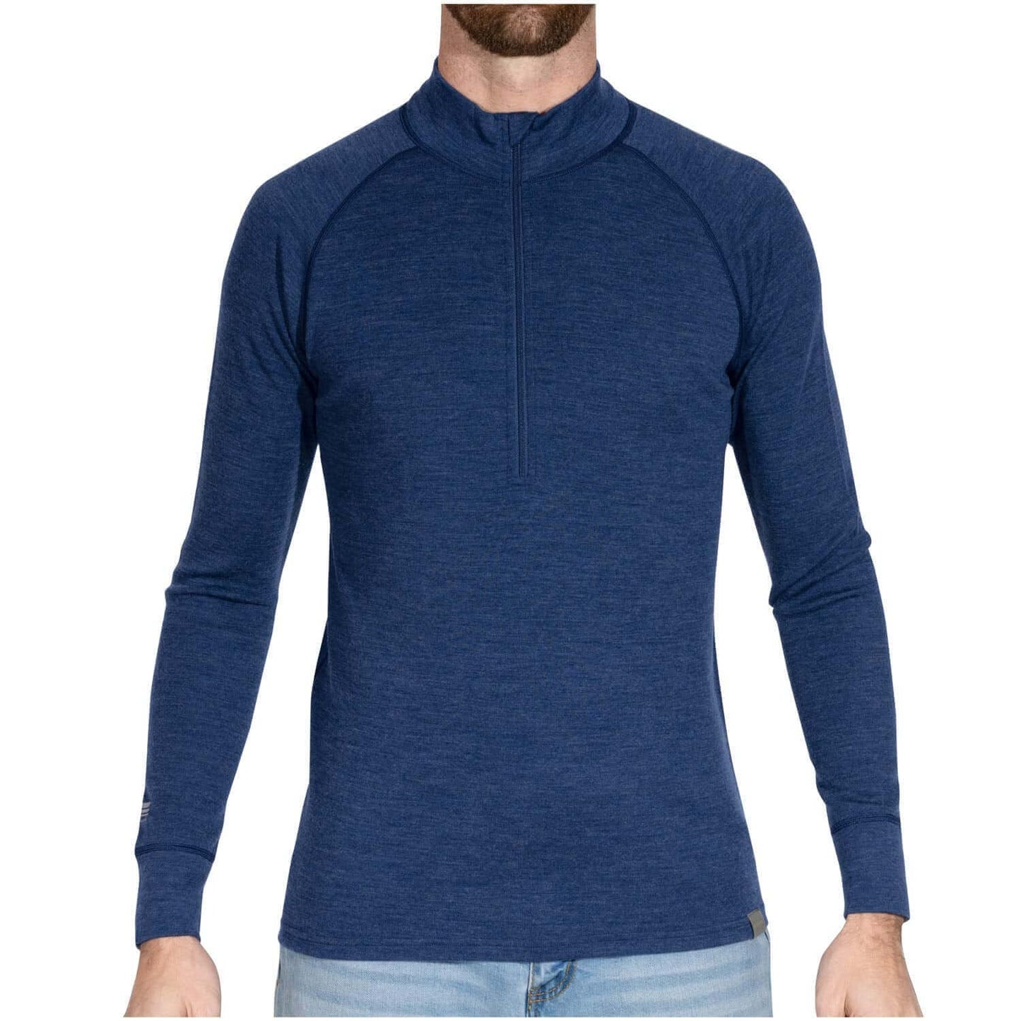 Image Showing MERIWOOL Mens Base Layer 100% Merino Wool Midweight 250g Half Zip Sweater for Men - Product Type Men's Base Layer Sweater - Buy Now $94.25 - Adventure Gear from Global Trekker