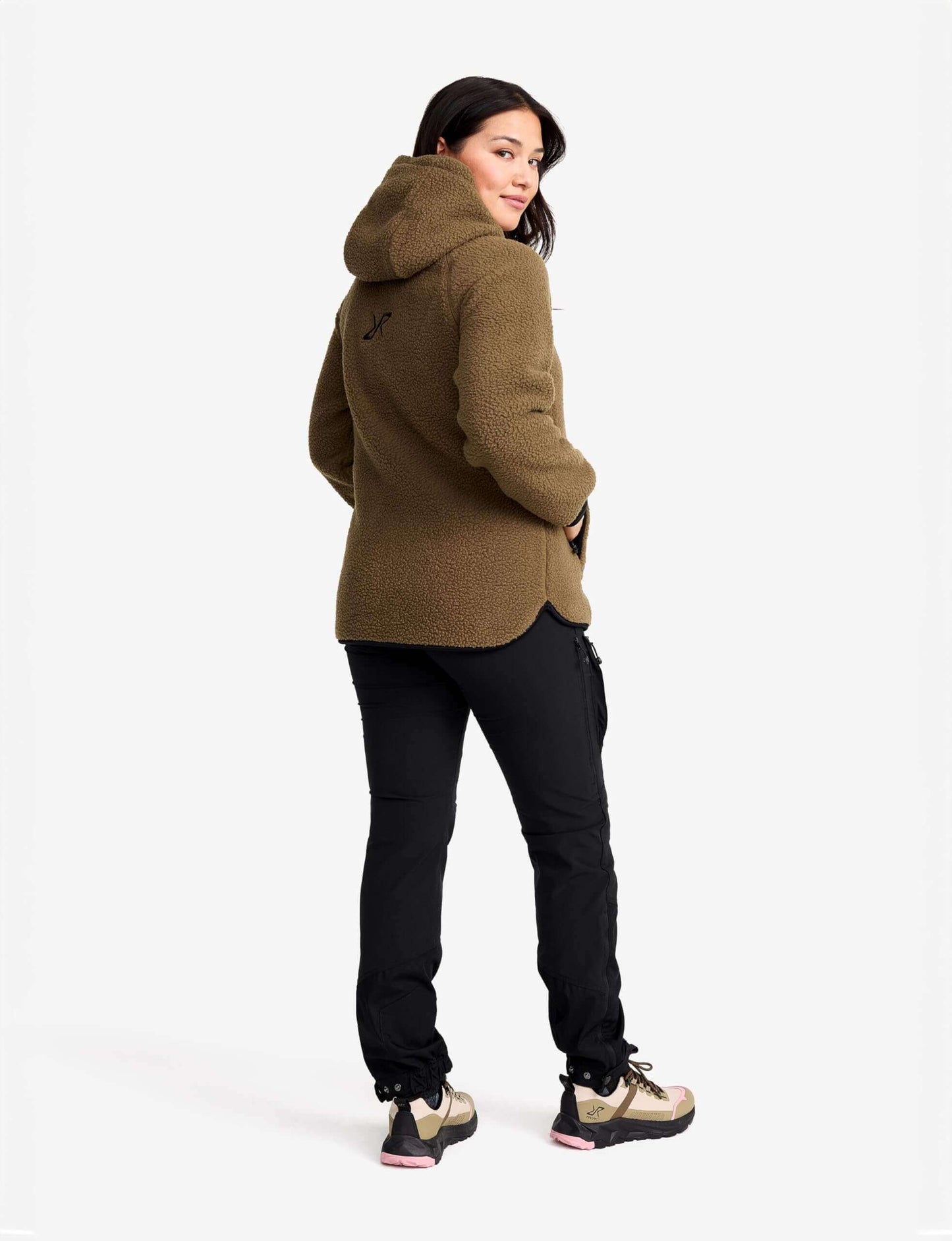 Image Showing RevolutionRace Sherpa Hoodie for Women, Fleece Jacket Perfect for Hiking and Outdoor Adventures - Product Type Women's Fleece Jacket - Buy Now $152.25 - Adventure Gear from Global Trekker