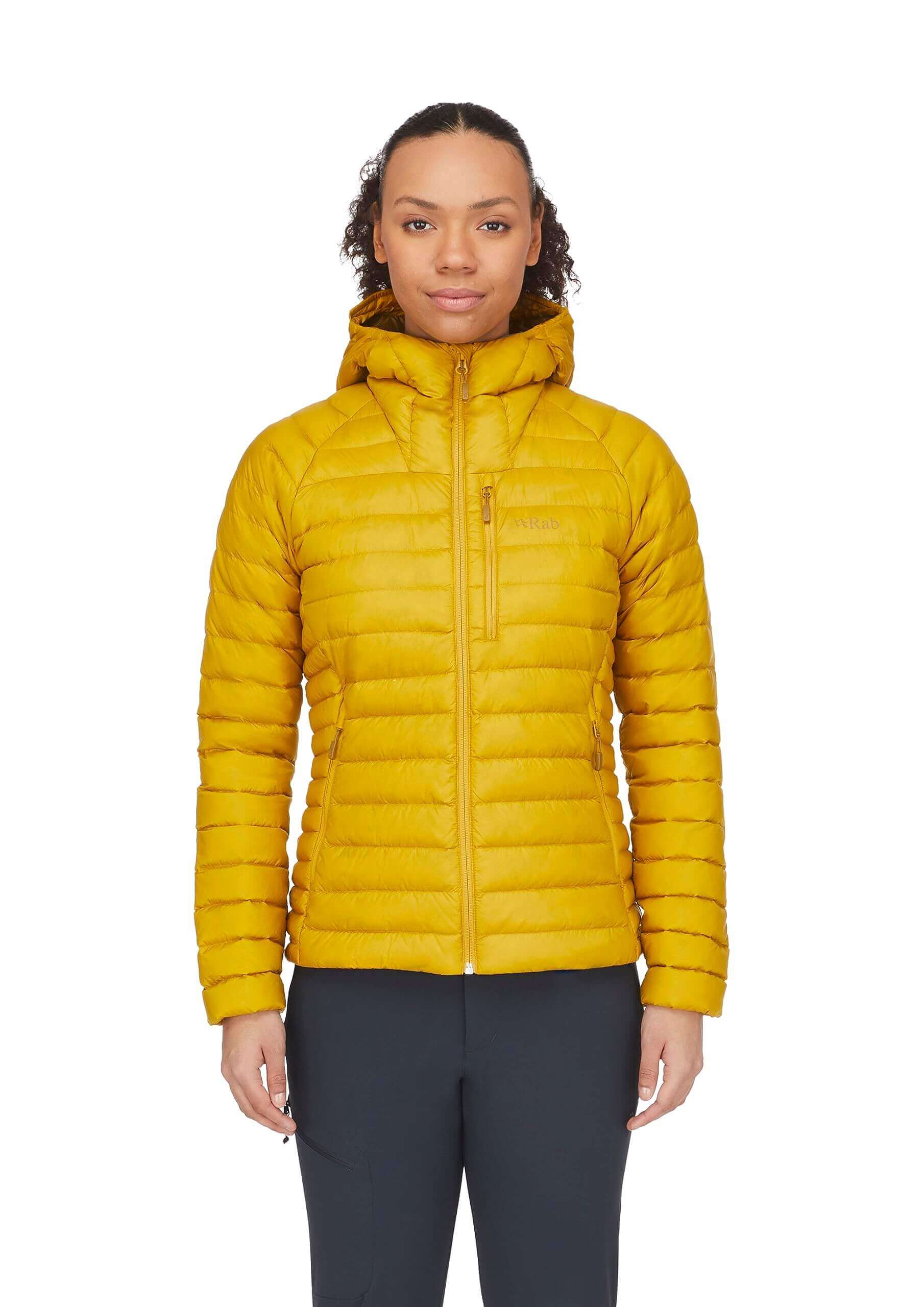 Image Showing Rab Women's Microlight Alpine 700-Fill Down Hooded Puffer Jacket for Hiking & Skiing - Product Type Puffer Jacket - Buy Now $427.75 - Adventure Gear from Global Trekker