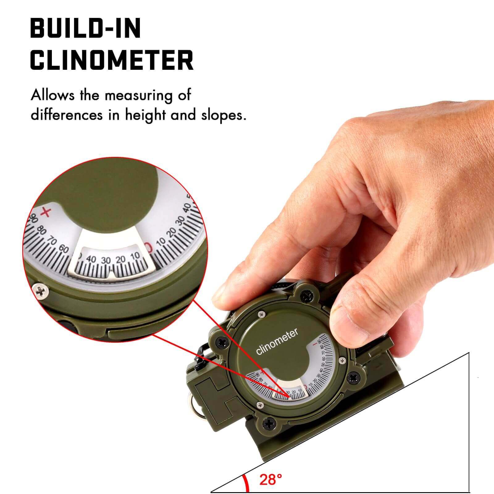 Image Showing Eyeskey Multifunctional Military Sighting Navigation Compass with Inclinometer - Product Type Magnetic Navigational Compasses - Buy Now $40.59 - Adventure Gear from Global Trekker