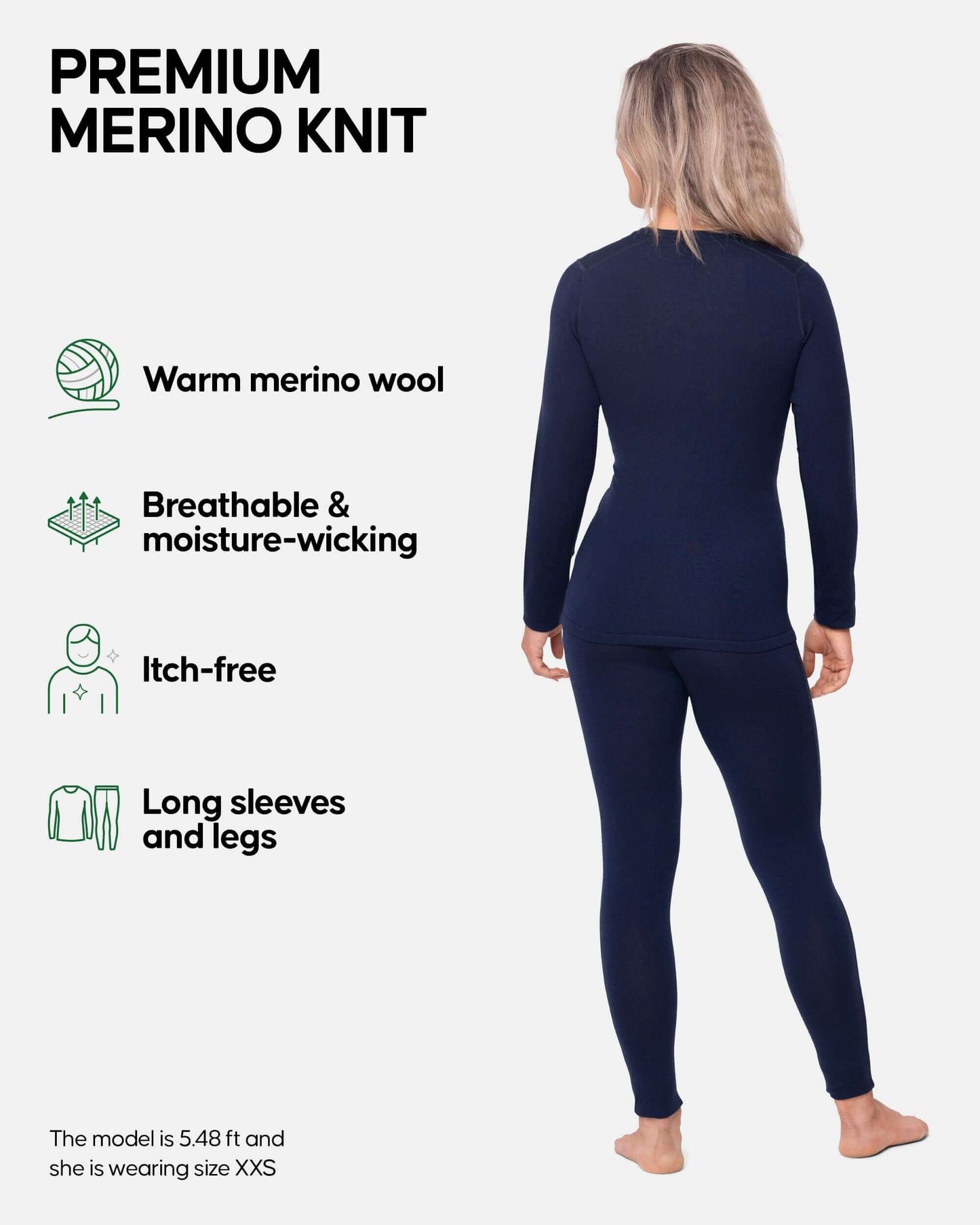 Image Showing DANISH ENDURANCE Women's Merino Wool Base Layer Set, Thermal Underwear for Women, Top and Bottom - Product Type Women's Base Layer Set - Buy Now $144.93 - Adventure Gear from Global Trekker