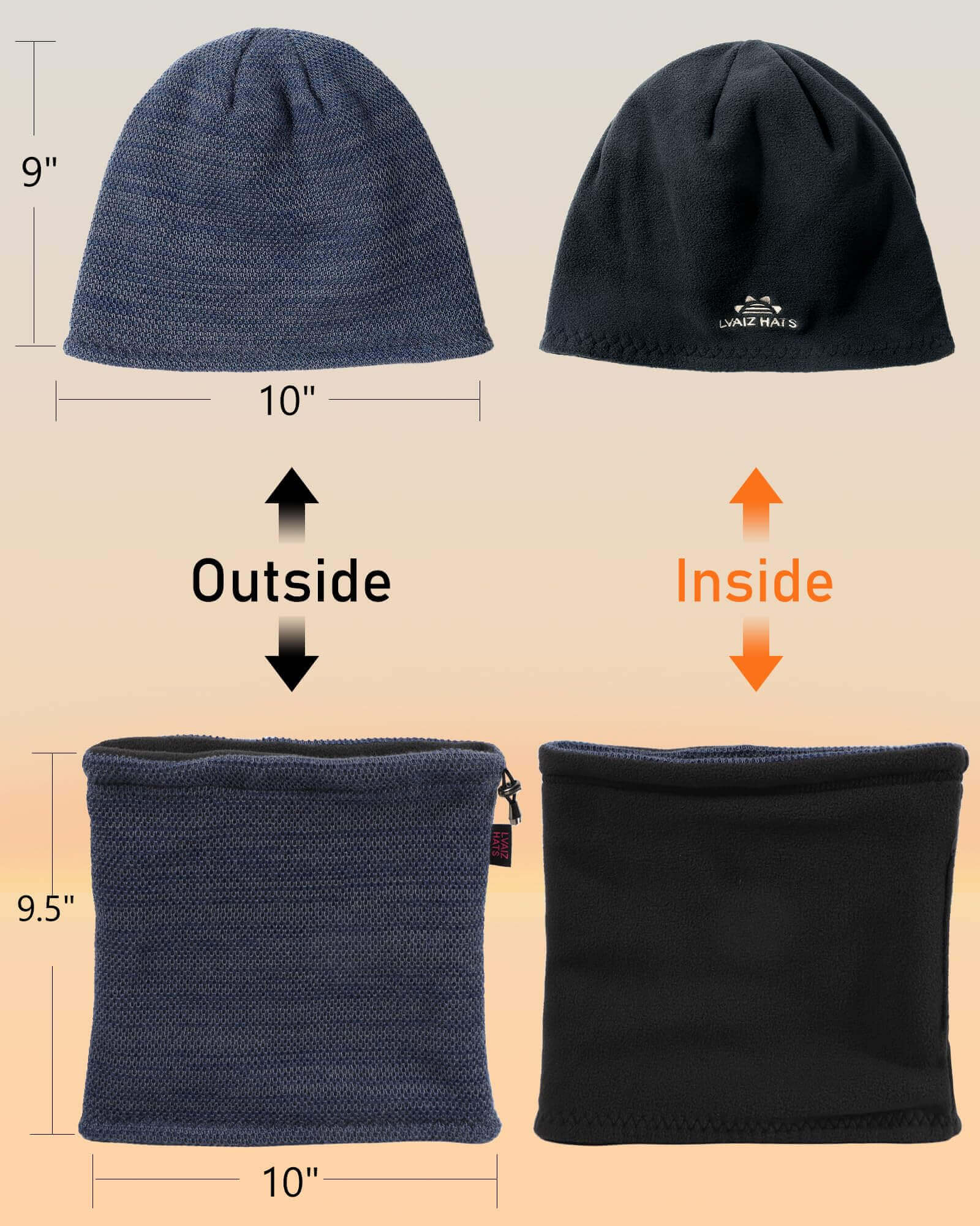 Image Showing Winter Beanie Skull Cap Neck Warmer Gaiter Set - Product Type Beanie - Buy Now $27.54 - Adventure Gear from Global Trekker