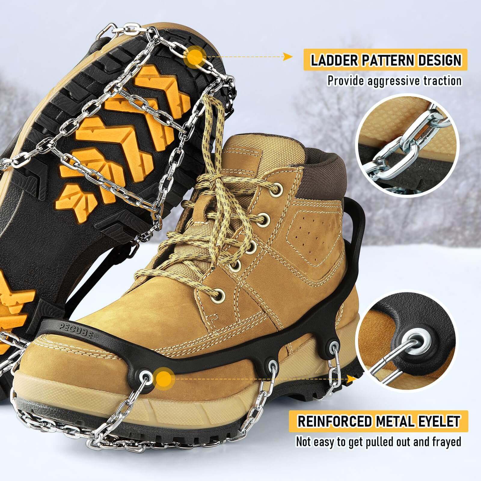 Image Showing Ice Cleats for Shoes and Boots Traction Cleats for Hiking Walking on Snow and Ice - Product Type Traction Devices - Buy Now $32.97 - Adventure Gear from Global Trekker