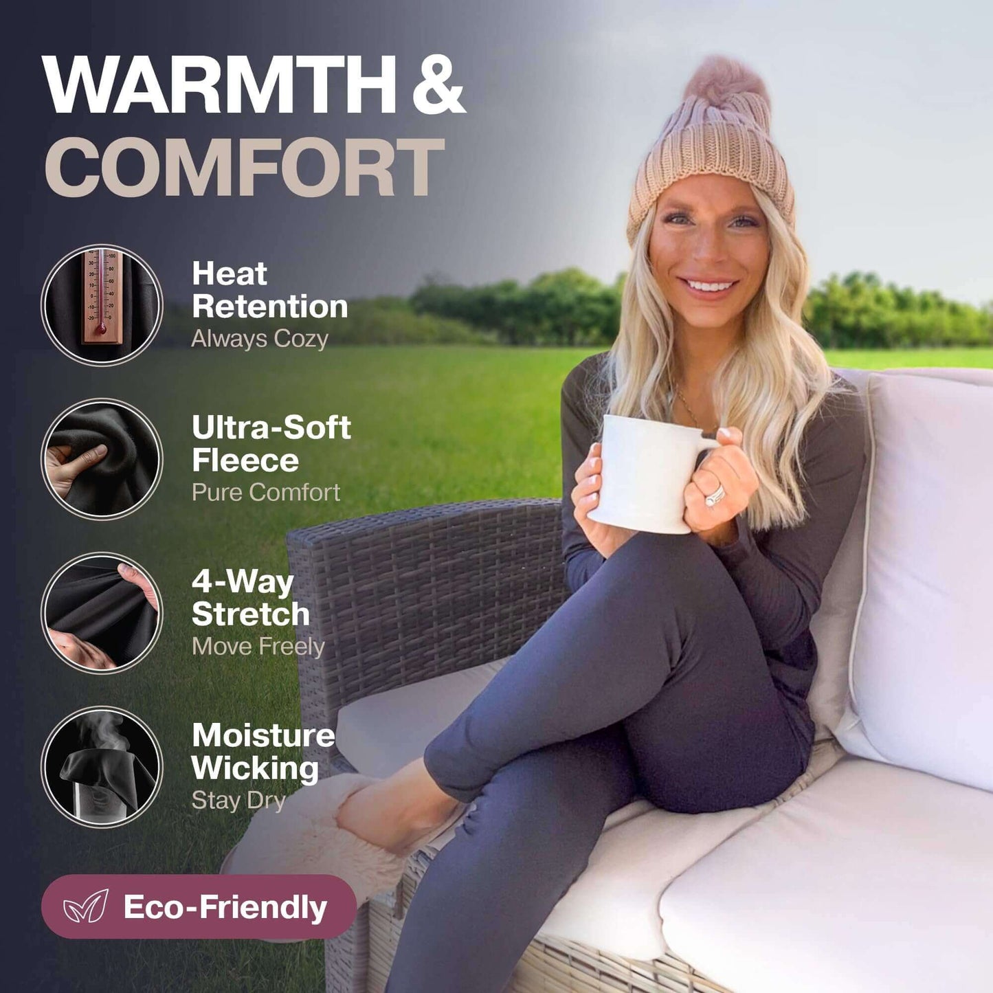 Image Showing Thermajane Long Johns Thermal Underwear for Women Fleece Lined Base Layer - Product Type Women's Base Layer Set - Buy Now $28.99 - Adventure Gear from Global Trekker