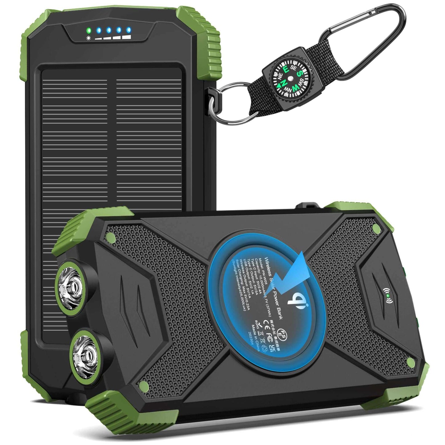 Image Showing BLAVOR Solar Charger Power Bank 10,000mAh, Portable Wireless Charger - Product Type Wireless Charger - Buy Now $43.49 - Adventure Gear from Global Trekker