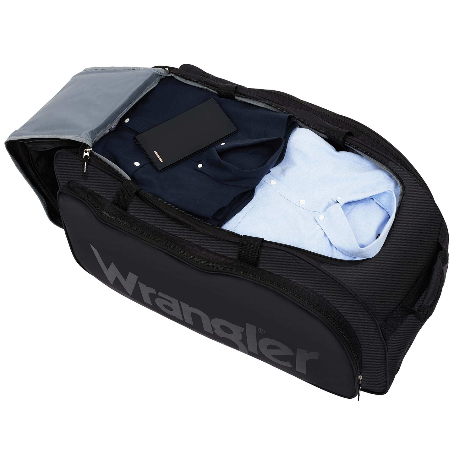 Image Showing Wrangler 30" Wesley Rolling Duffel Bag - Product Type Duffel Bag - Buy Now $63.80 - Adventure Gear from Global Trekker