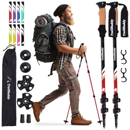 Image Showing TrailBuddy Trekking Poles - Lightweight, Collapsible Hiking Poles - Product Type Hiking Poles - Buy Now $65.24 - Adventure Gear from Global Trekker