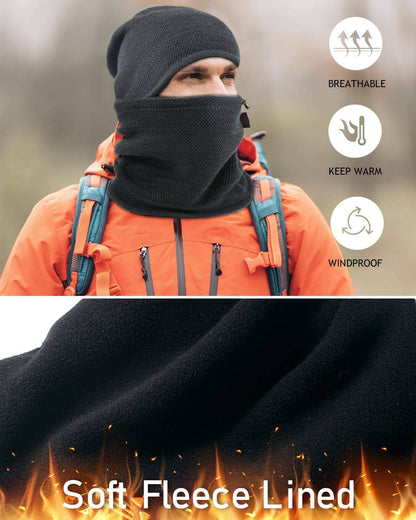 Image Showing Winter Beanie Skull Cap Neck Warmer Gaiter Set - Product Type Beanie - Buy Now $27.54 - Adventure Gear from Global Trekker