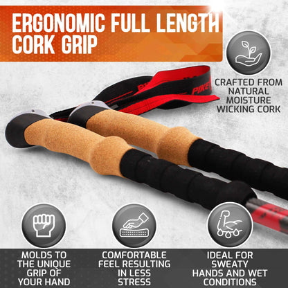 Image Showing Pike Trail Trekking Poles - Lightweight Carbon Fiber Collapsible Sticks for Walking and Hiking - Product Type Hiking Poles - Buy Now $114.61 - Adventure Gear from Global Trekker