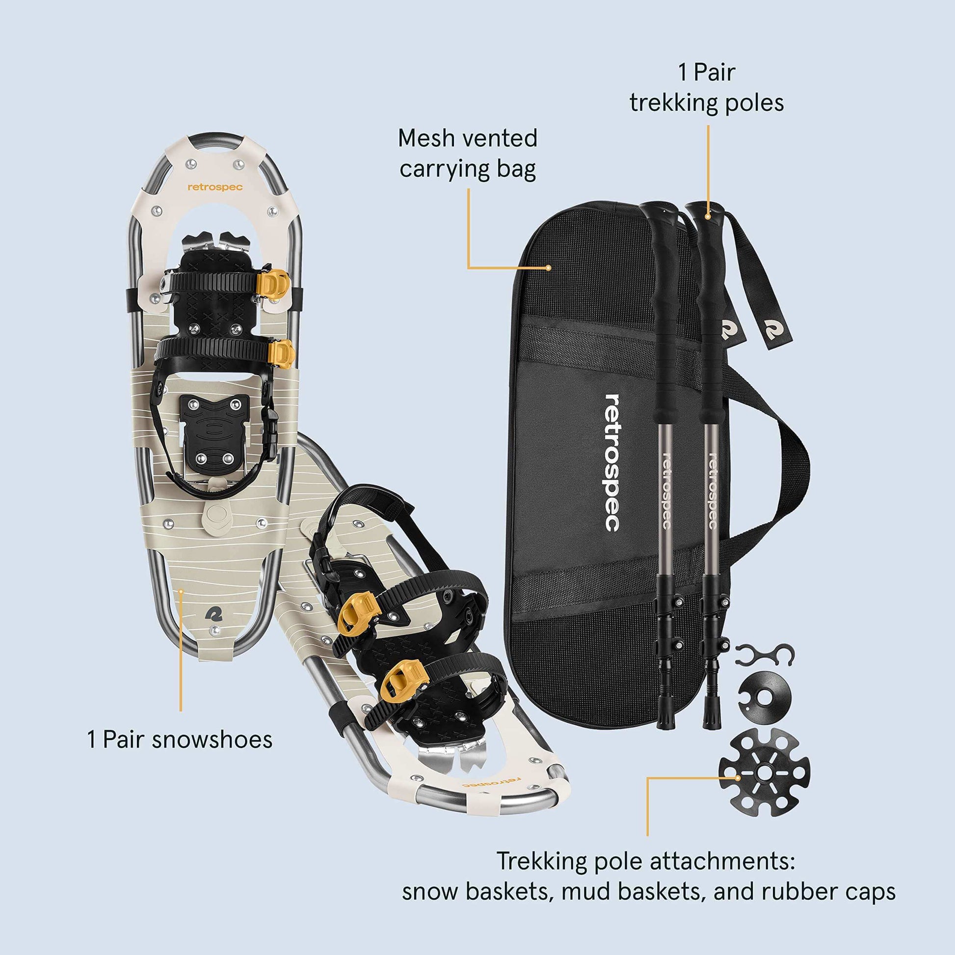 Image Showing Retrospec Drifter 21/25/30 Inch Snowshoes & Trekking Poles Bundle - Product Type Snowshoes - Buy Now $130.49 - Adventure Gear from Global Trekker