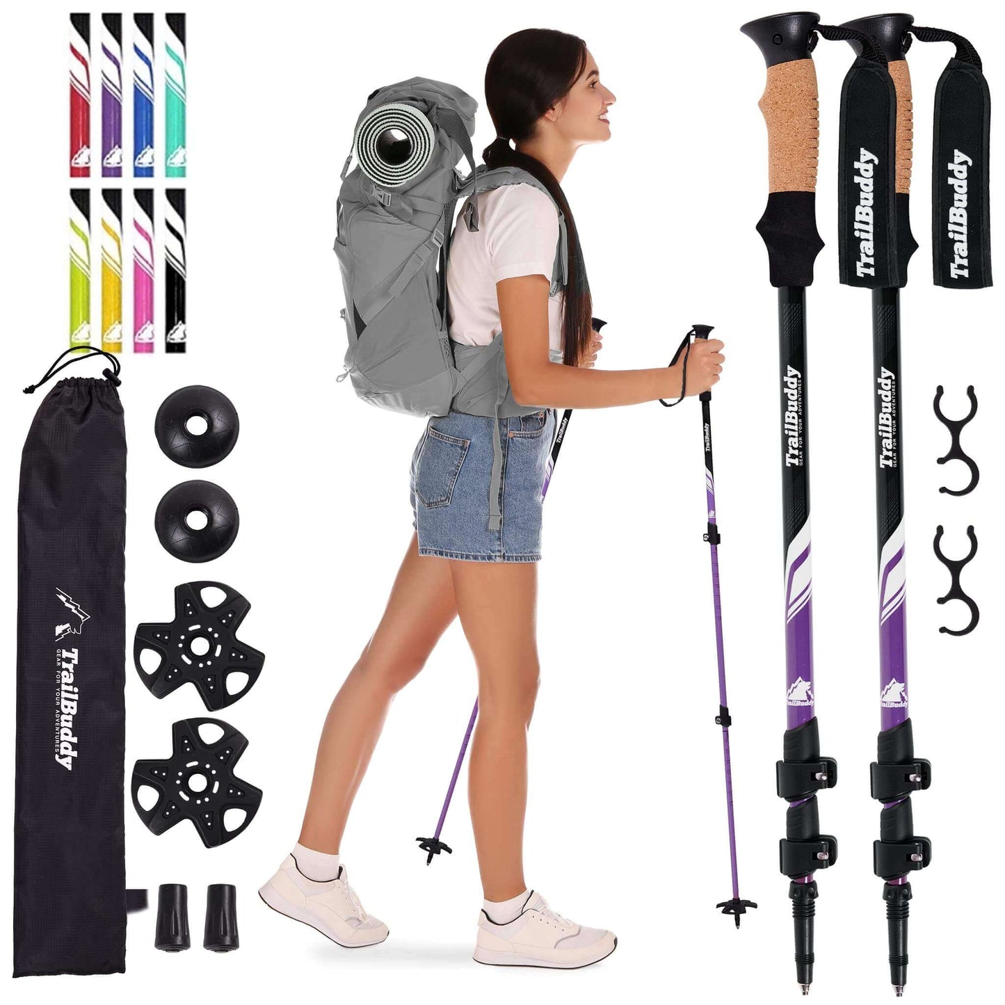 Image Showing TrailBuddy Trekking Poles - Lightweight, Collapsible Hiking Poles - Product Type Hiking Poles - Buy Now $57.99 - Adventure Gear from Global Trekker