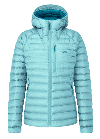 Image Showing Rab Women's Microlight Alpine 700-Fill Down Hooded Puffer Jacket for Hiking & Skiing - Product Type Puffer Jacket - Buy Now $427.75 - Adventure Gear from Global Trekker