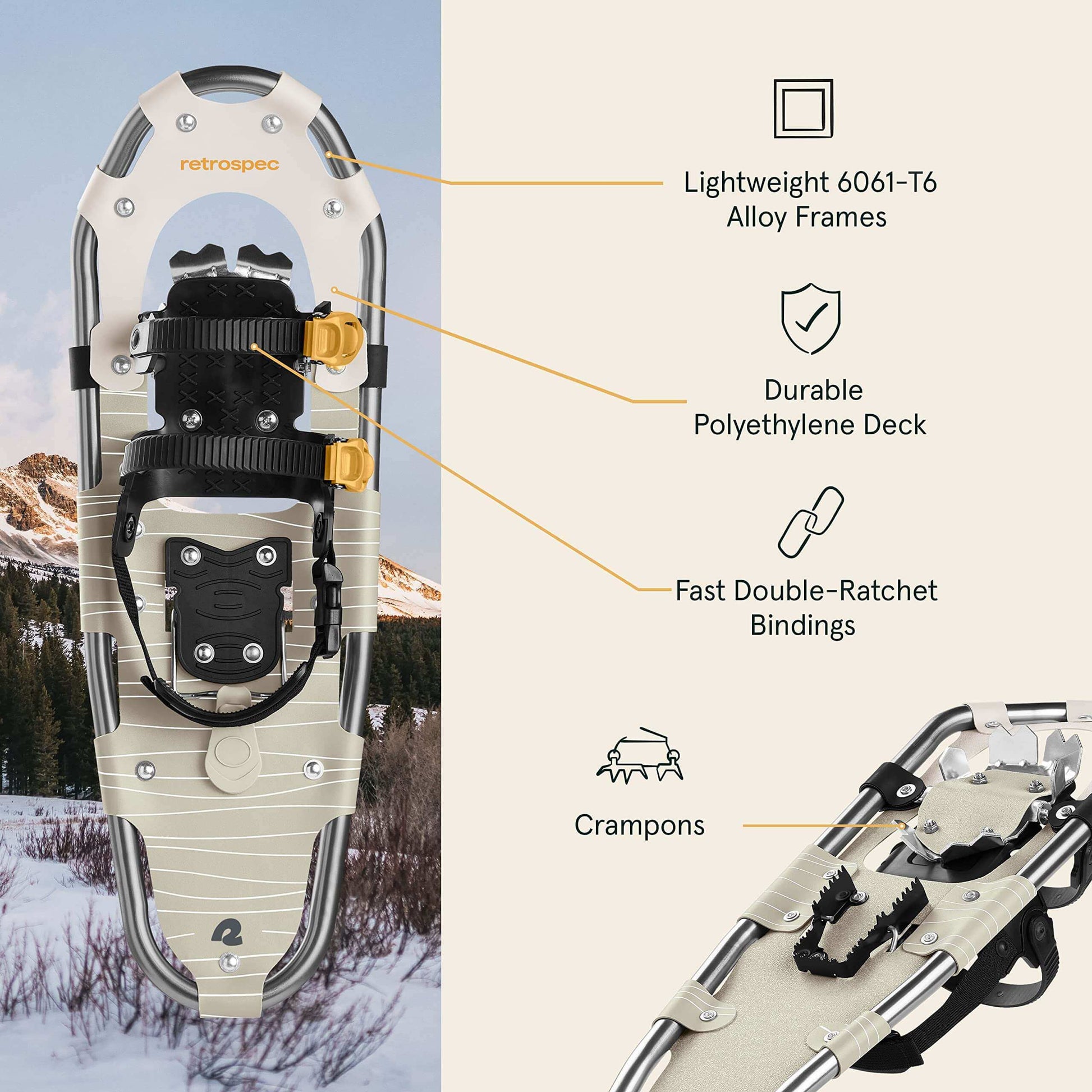 Image Showing Retrospec Drifter 21/25/30 Inch Snowshoes & Trekking Poles Bundle - Product Type Snowshoes - Buy Now $130.49 - Adventure Gear from Global Trekker