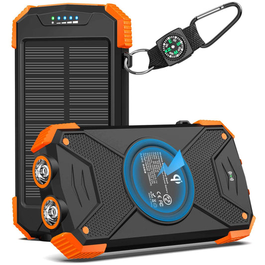 Image Showing BLAVOR Solar Charger Power Bank 10,000mAh, Portable Wireless Charger - Product Type Wireless Charger - Buy Now $43.49 - Adventure Gear from Global Trekker