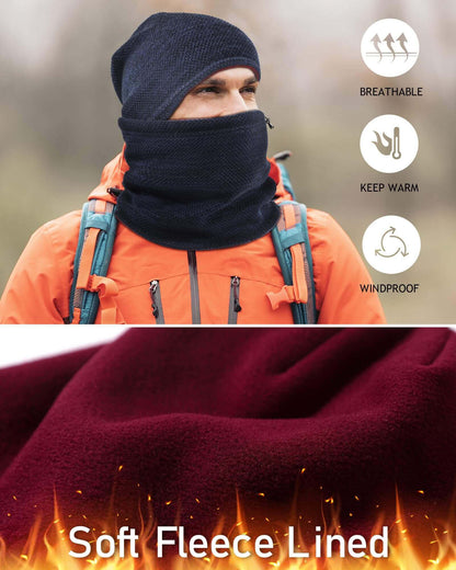 Image Showing Winter Beanie Skull Cap Neck Warmer Gaiter Set - Product Type Beanie - Buy Now $27.54 - Adventure Gear from Global Trekker