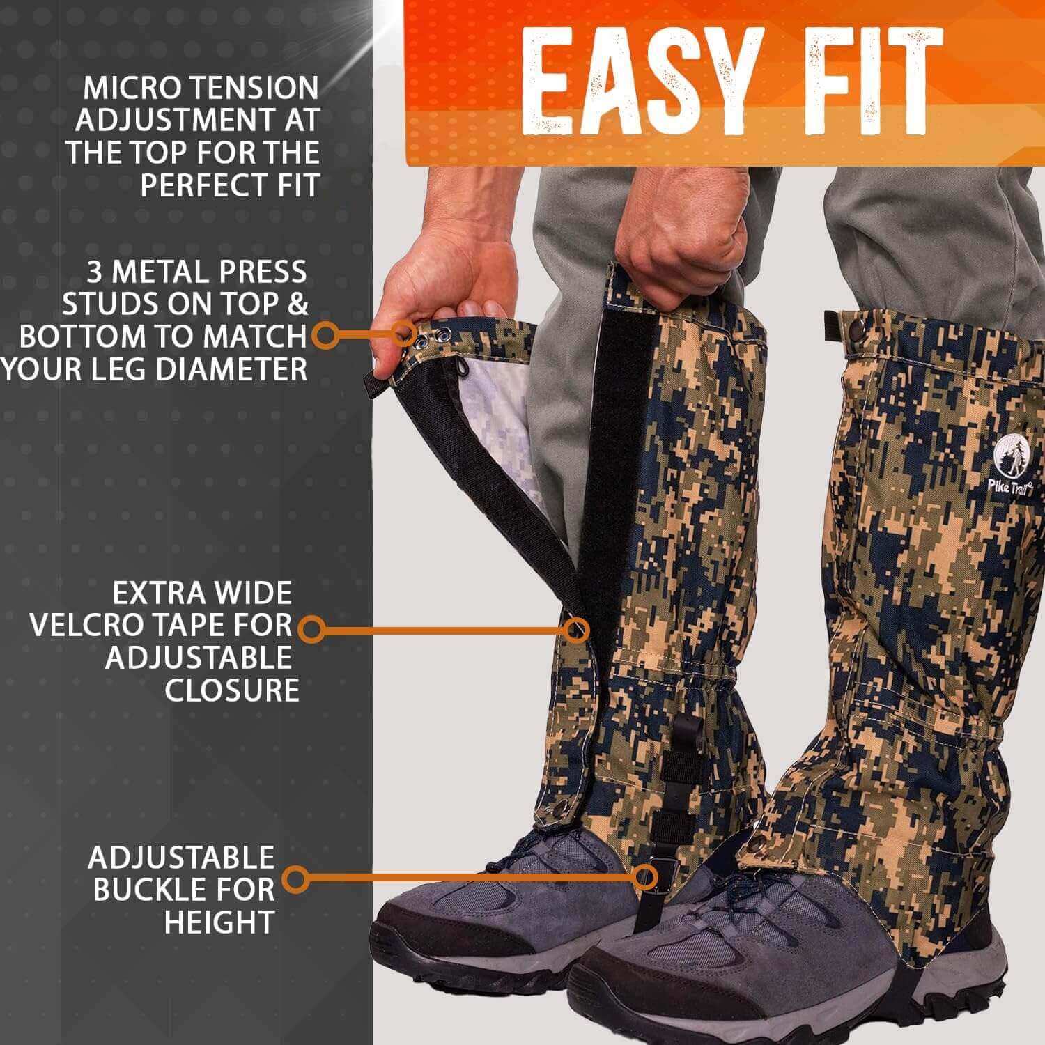 Image Showing Pike Trail Waterproof Adjustable Leg Gaiters: for Hiking in Mud, Sand, and Snow - Product Type Gaiters - Buy Now $66.98 - Adventure Gear from Global Trekker