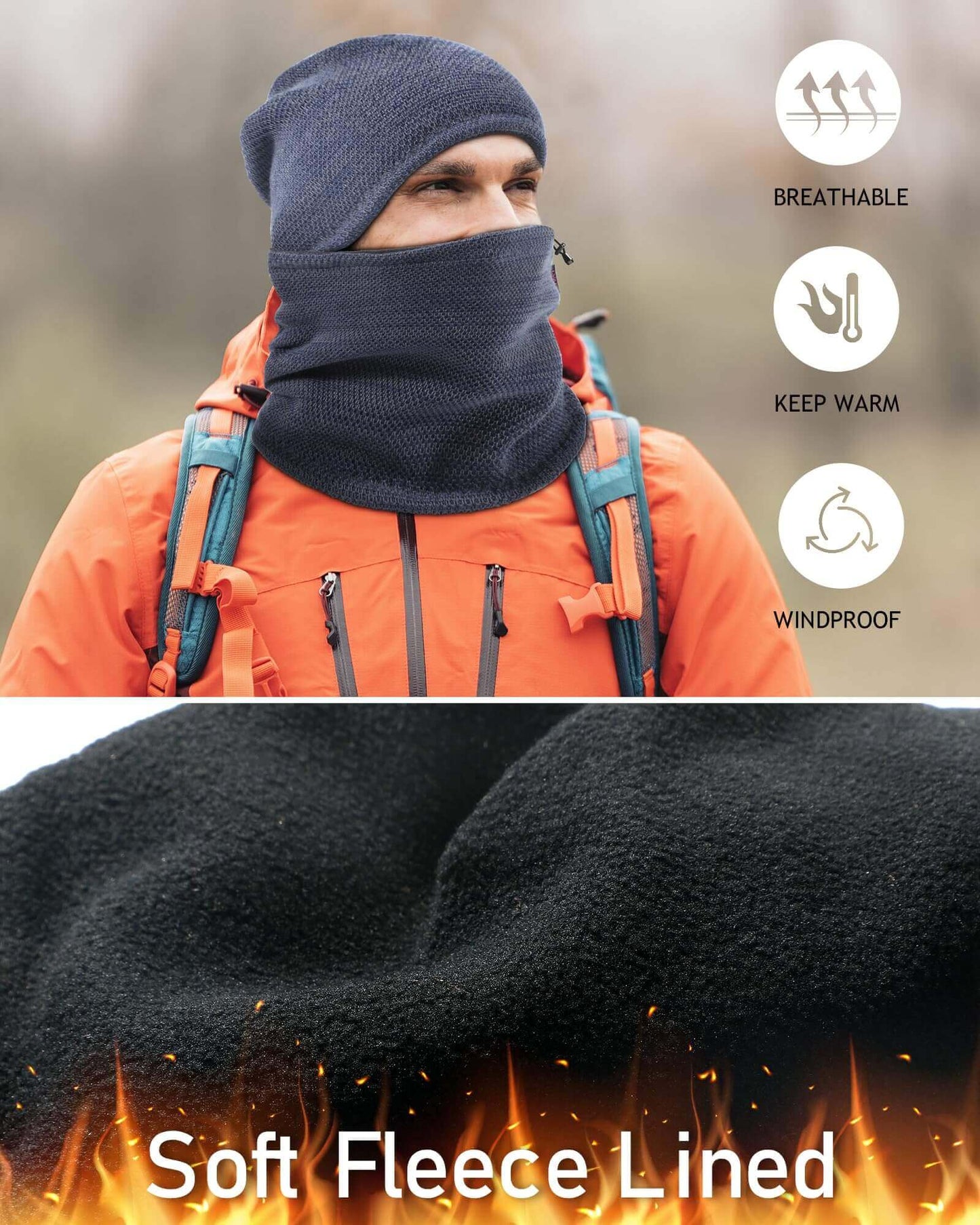 Image Showing Winter Beanie Skull Cap Neck Warmer Gaiter Set - Product Type Beanie - Buy Now $27.54 - Adventure Gear from Global Trekker