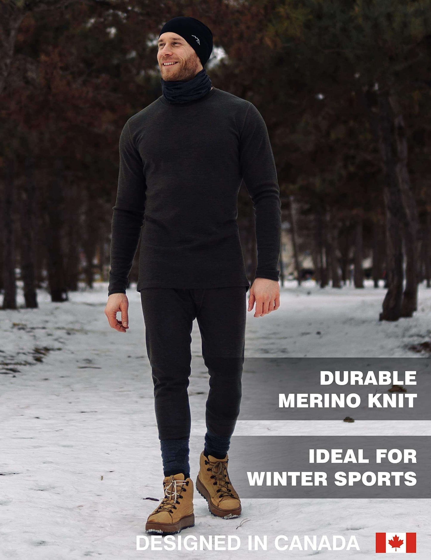 Image Showing Merino.tech Merino Wool Base Layer Mens Set - Thermal Underwear - Product Type Men's Base Layer Set - Buy Now $123.24 - Adventure Gear from Global Trekker