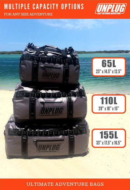 Image Showing UNPLUG Ultimate Adventure Bag -1680D Heavy Duty Waterproof Travel Duffel Bags - Product Type Duffel Bag - Buy Now $231.99 - Adventure Gear from Global Trekker